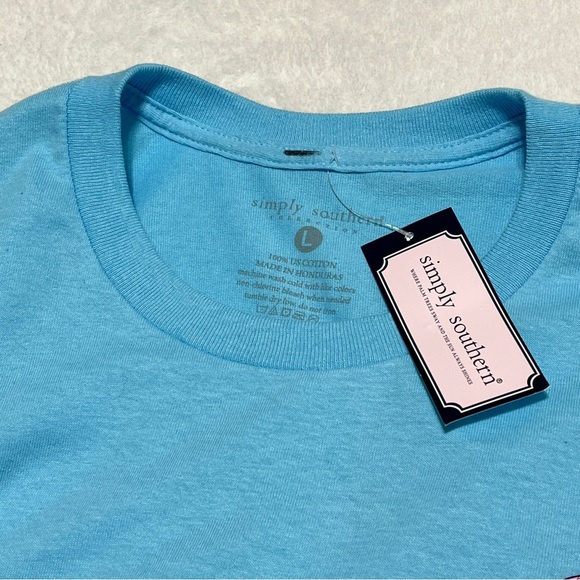 SIMPLY SOUTHERN Women's Flamingo Baby It's Warm Outside Short Sleeve T Sky Blue - Picture 5 of 9